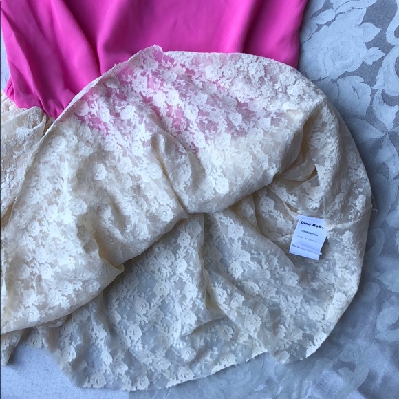 Dino Bebe Pink & Ivory Lace Sleeveless Dress - Picture 4 of 4